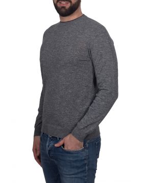 Pullover Girocollo 100%Cotone Moulinè Blu e Bianco