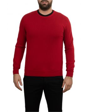 Pullover Girocollo Rosso 100% Cashmere 