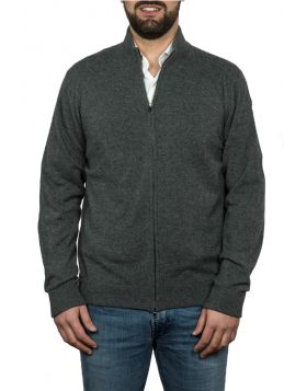 Giacca Con Zip Grafite 100% Cashmere
