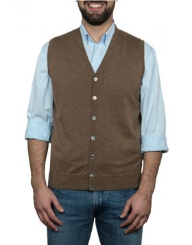 Gilet Beige 100% Cashmere Leggero